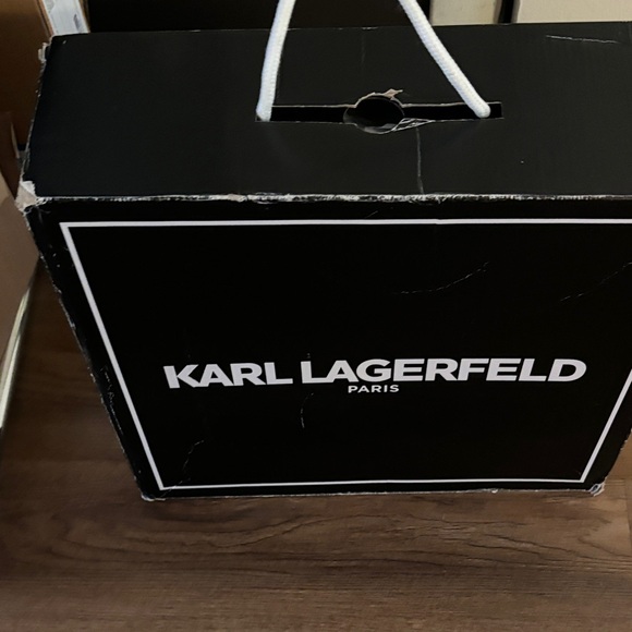 Karl Lagerfeld Black Studded Combat Boots - Picture 4 of 4